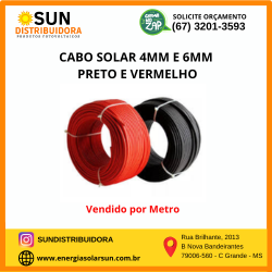 CABO SOLAR 6MM 1,8 KV ABNT NBR ( Vermelho e Preto )