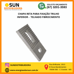CHAPA RETA FIXAÇÃO TRILHO/PERFIL "H" INFERIOR - Cód 5587