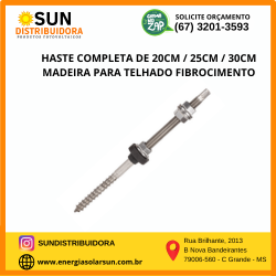 HASTE FIXAÇÃO MADEIRA TELHADO FIBROCIMENTO - 25CM