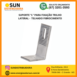SUPORTE "L" P/ FIXAÇÃO TRILHO LATERAL TELHADO FIBROCIMENTO